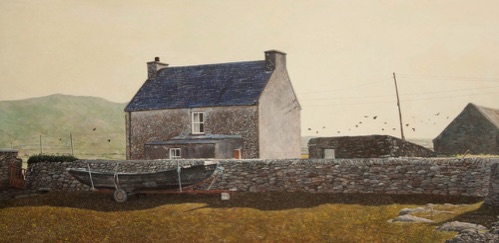 egg tempera realsist landscape painting Dingle peninsula Co Kerry Ireland by Irish artist Fergus A Ryan